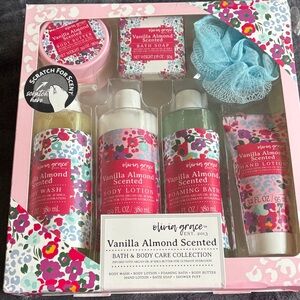 Elvin Grace Vanilla Almond Scented Bath & Body Set - Pink and White